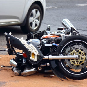 damaged motorcycle from an accident in Louisiana
