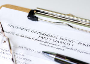Statement of personal injury - possible third party liability document